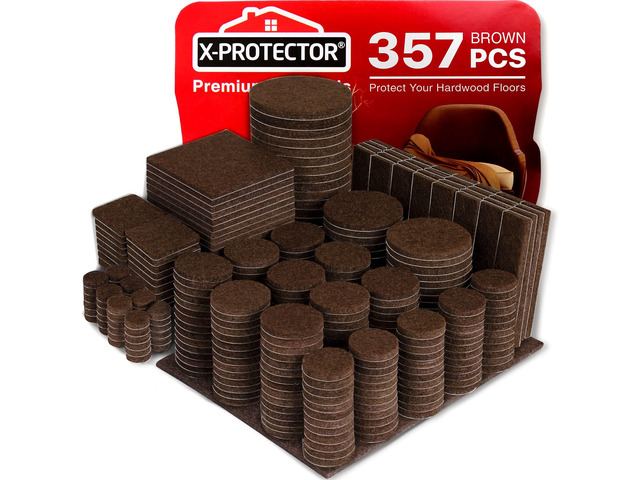 357 PCS Premium Huge Pack Felt Furniture Pads! Quantity of Furniture Sliders with Many Big Sizes Your Ideal Floor Protectors. Protect Your...