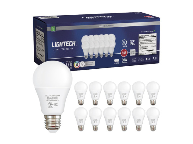 A19 LED Light Bulbs, 12 Pack, 60W Equivalent, 9W Daylight 5000K LED Light Bulb, 810 LM, Bedroom, Living Room, Office, Garage, Daylight LED Light...