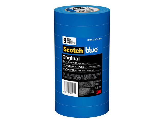 Original Multi-Surface Painter's Tape 1 Inch Wide, 9 Rolls 0.94 in x 60 yd, Blue Paint Tape, Protects Surfaces and Removes Easily, Painting Tape...