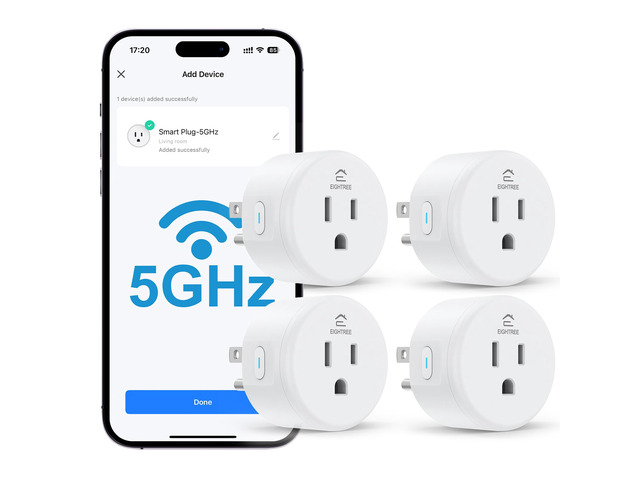 5GHz Smart Plug 15A WiFi Outlet Works with Alexa & Google, 4 Packs Smart Home WiFi Plug with Remote Control & Group Control, Timer Outlet with...