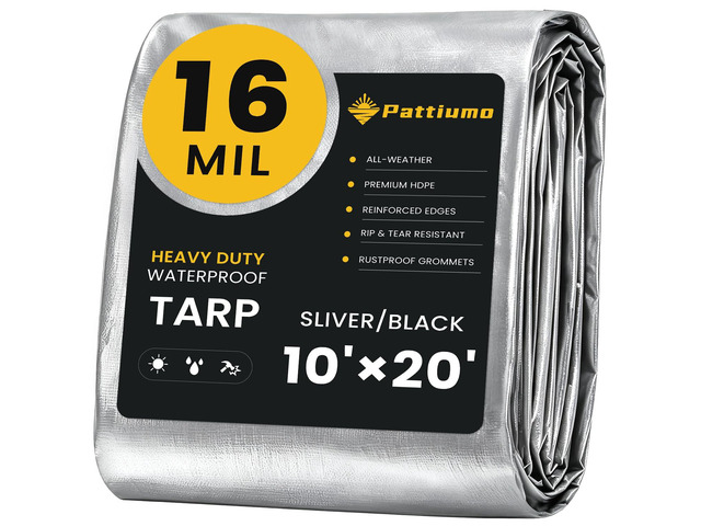 Tarp Waterproof 10 X 20 FT 16 Mil Heavy Duty Tarp Multipurpose Tarps Heavy Duty Waterproof Protective Cover UV All Weather Resistant for Shelter...