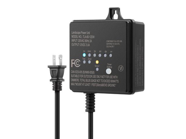 60W 120V Low Voltage Transformer Outdoor120V AC to 12V DC Timer & Photocell Sensor, Weatherproof LED Landscape Lighting, Spotlight, Pathway...