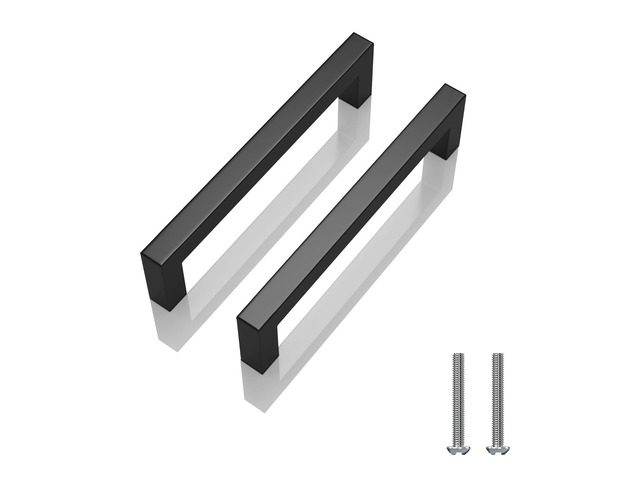 Matte Black 5 Inch Cabinet Handles, 30 Pack Cabinet Pulls Square Kitchen Cabinet Handles, Included Screws, Easy Install, Stainless Steel, For...