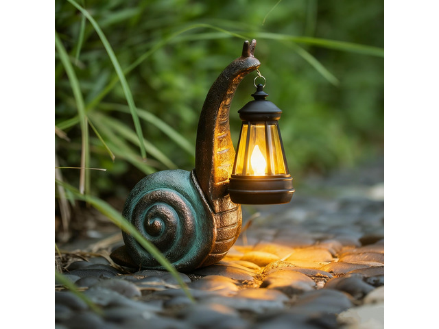 Solar Garden Snail Statue,Lawn Decor Statue for Patio, Balcony, Yard Ornament - Mothers Day Gifts for Mom Grandma Women