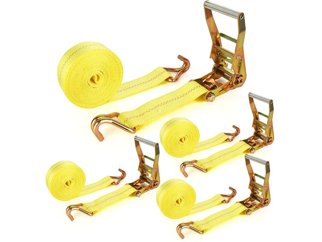 4 Pack 2 Inch Ratchet Straps Heavy Duty 20ft Tie Down Straps Ratchet with Double J Hook, 10000 LBS Break Strength, Cargo Ratchet Straps for Moving,...