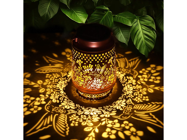 Solar Lanterns Outdoor Waterproof Hummingbird Elegant Garden Decor Birthday Gifts for Women Mom Grandma Sister Metal Hanging Solar Lights Outside...