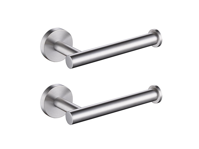 Toilet Paper Holder SUS304 Stainless Steel Round Size Brushed Nickel 2 Pack