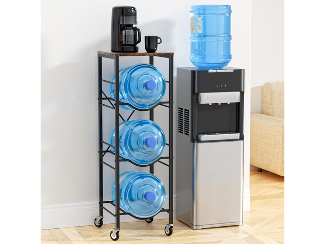 5 Gallon Water Jug Holder -5 Gallon Water Jug Stand with Storage Shelves for Kitchen, Living Room, Office (3 Tier)