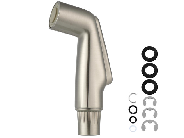 Universal Kitchen Sink Side Sprayer Head Replacement, Brushed Nickel Finish NSF/ANSI/CAN 372 Certified, Sink Spray Attachment Compatible with...