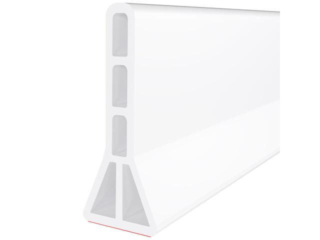 3'H Shower Threshold Water Dam, Shower Water Guard (59 inch, White) Silicone Rubber Water Stopper for Walk in Shower, Water Barrier, Prevent Leaks,...