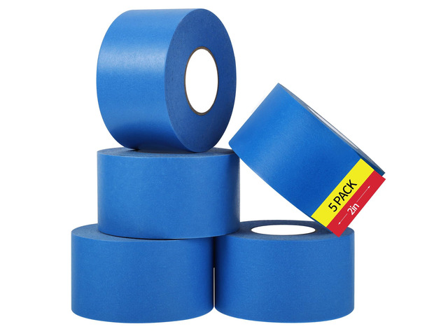 5 Rolls Painters Tape 2 Inch Wide Blue Painters Tape for Wall Painting 1.89In Ã— 55Yd Ã— 5Rolls Upgrade Washi Tape UV Resistant Multi-Surface Masking...
