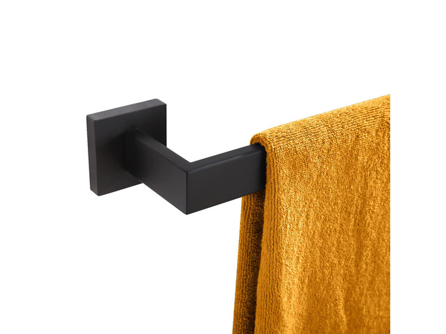 24-Inch Single Towel Bar, Bathroom Kitchen Towel Holder, Wall Mounted SUS304 Stainless Steel Towel Rack, Matte Black, B4003BK-L24