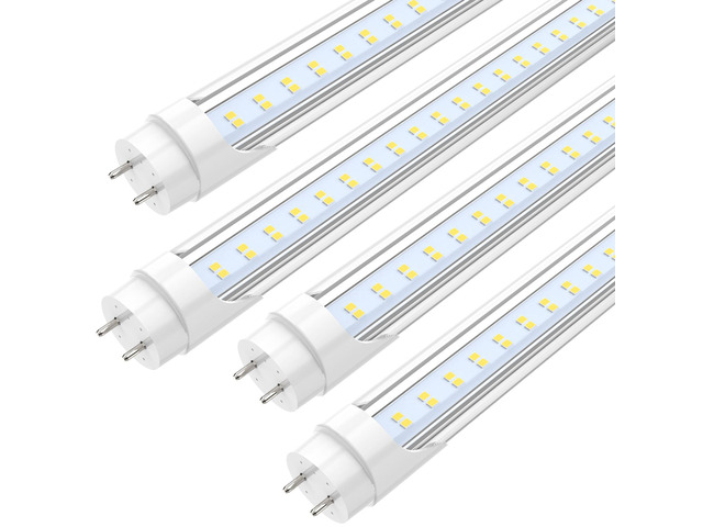 4FT LED T8 Type A+B Tube Lights, 24W(65W Equivalent), 3200LM, 6000K Single or Double End Powered, Plug and Play or Ballast Bypass, 4 Foot T10 T12...