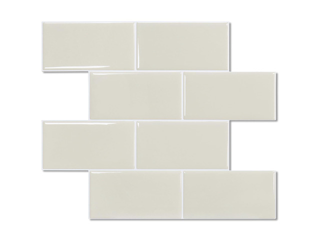 10-Sheet Subway Tile Peel and Stick Backsplash, Self Adhesive Vinyl Wall Tiles, Stick on Backsplash for Kitchen and Bathroom(Thicker Design)
