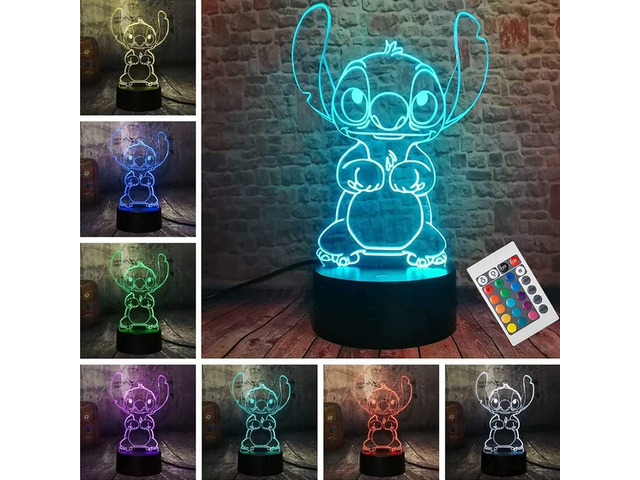 3D Illusion Night Light, 16 Color Night Light - 3D LED Intelligent Remote Control Lamp for Children's Room Decoration and Children's Gifts