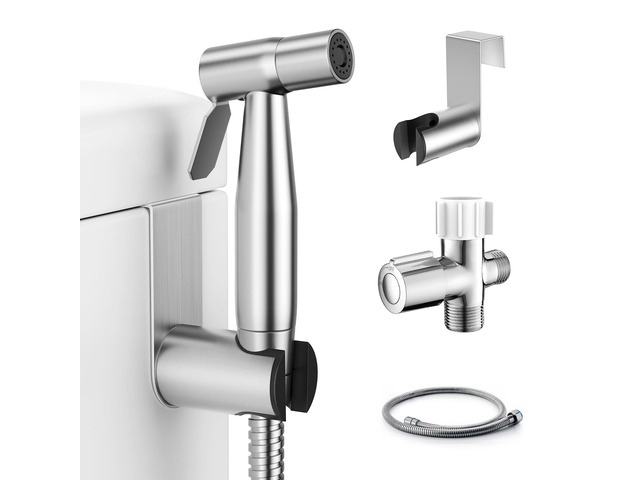 Handheld Bidet Sprayer, Muslim Shower, Adjustable Pressure Bidet Attachment for Toliet, Adjustable Pressure, Stainless Steel Body, Feminine Wash,...
