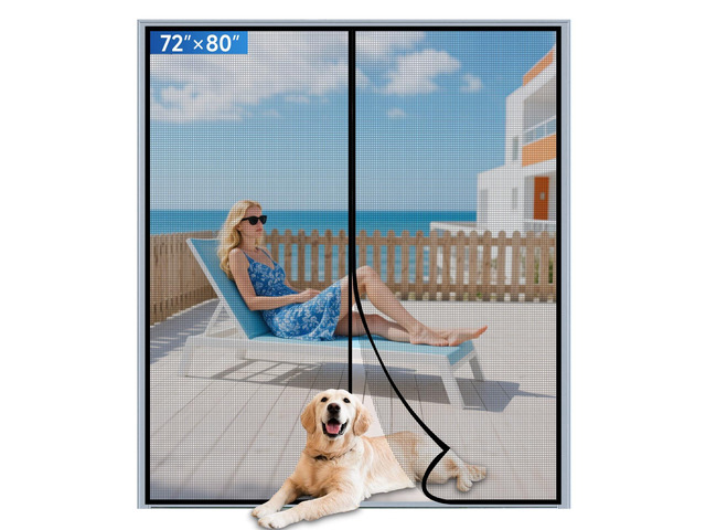Upgraded PET Mesh Magnetic Screen Door Stronger Than Fiberglass and Polyester,Hands Free,Keep Bugs Out,Pet & Kid Friendly,Suitable for Sliding...