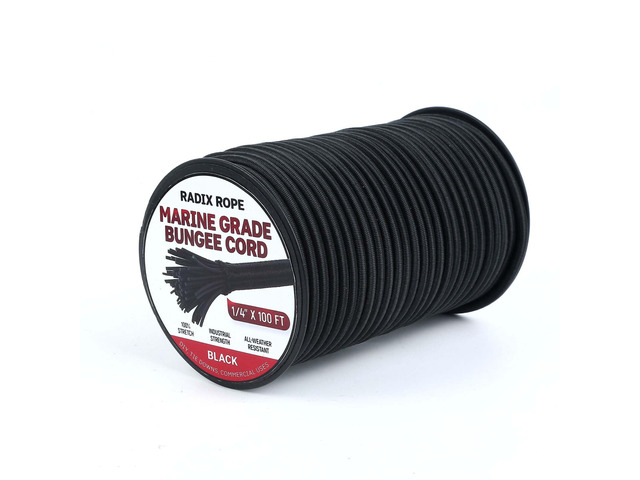 Marine Grade Bungee Cords Heavy Duty Outdoor - Bungee Cord Roll - 100% Stretch Elastic Cord and Absorbent Bungee Shock Cord for Kayak Deck,...