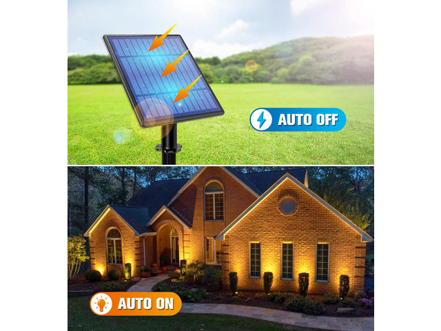 Metal Solar Spot Lights Outdoor with 9.8ft Cable Solar Powered Landscape Lighting Low Voltage IP65 Waterproof Auto On/Off for Outside Garden Yard...