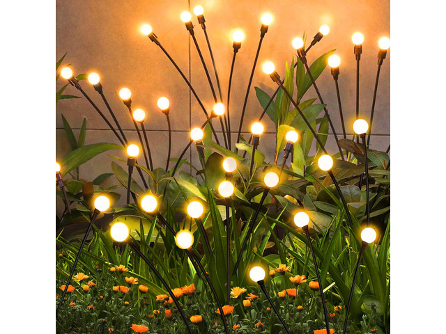 Solar Garden Lights Outdoor Waterproof, Swaying Firefly Light, Garden Decor 4 Pack Solar Firefly Lights, Auto On/Off Decor for Yard, Patio, Pathway...