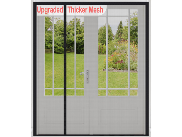 Reversible Side Opening Wide Magnetic Screen Door for Sliding & French Door Heavy Duty Thicker 255g/ Reinforced Mesh bug Door Screen Magnetic...