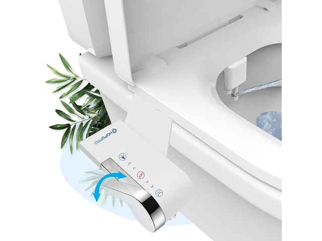 Bidet Attachment for Toilet, Non-Electric Bidet Ultra-Slim Dual Nozzle Feminine/Rear Wash, Cold Water Bidets Sprayer for Existing Toilets with...