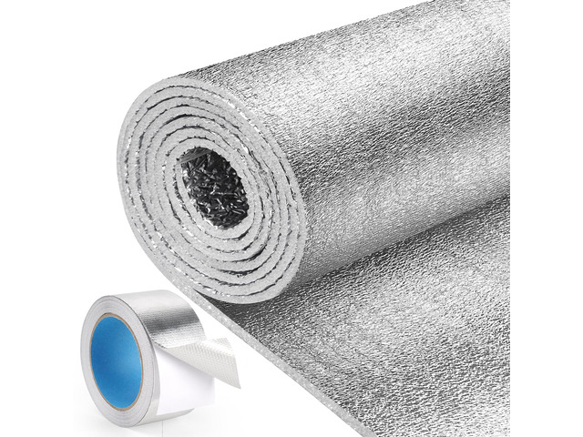 Reflective Window Insulation Roll, 59 in x 99 in Heat Blocker Window insulation for summer heat, double-sided reflective foil, foam core, RV and...