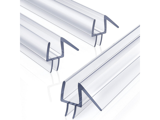 3 Pack 3/8' x 39' Shower Door Bottom Seal Strip, Shower Door Sweep Shower Door Sweep for 3/8'' (10mm) Doors, Frameless Glass Shower Door Seal Strip...