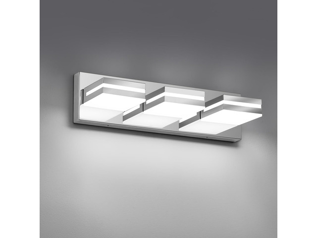 Modern LED Stainless Steel Chrome Acrylic Bathroom Lights Fixtures 3-Light Wall Lighting,Vanity Lights for Bathroom Over Mirror 6000K...