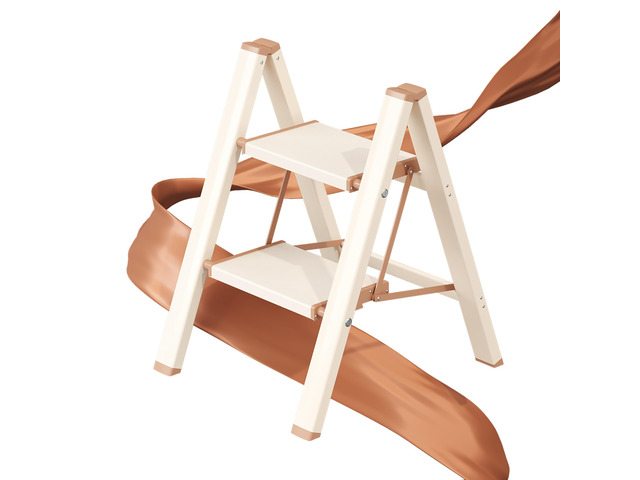 2 Step Ladder, Foldable Aluminum Step Stool with Anti-Slip Pedal Lightweight yet Sturdy, Portable, Non Slip Feet, 300Lbs Capacity, Elegant Look,...