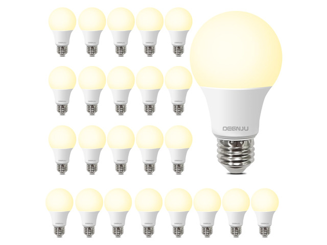 24 Pack LED Light Bulbs Soft White 2700K, 60 Watt Equivalent LED Bulbs, A19 Standard Bulbs, 800 LM, 15000 Hours, E26 Base, Non-Dimmable, 8W White...