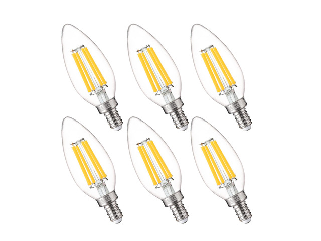 100W Equivalent Candelabra LED Bulbs 5000K Daylight, Dimmable LED Chandelier Light Bulbs for Dining Room, Living Room, Porch, 800LM, E12 Base, 6...