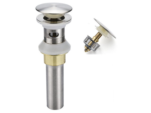 Bathroom Sink Drain,Drain Stopper Bathroom Sink with Overflow,Pop Up Drain Assembly with Detachable Strainer Basket,Built-in Anti-Clogging...