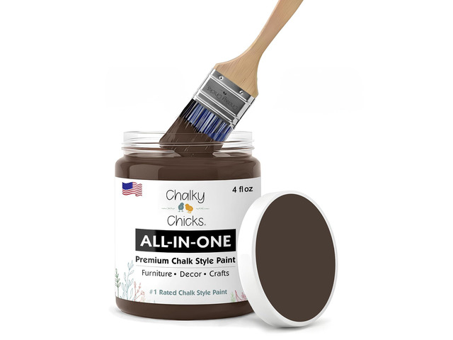 Alaskan Brown Bear 4 Fl Oz Chalk Paint for Furniture Matte Brown, All in One, No Sanding, Wood Metal Glass Crafts Dresser, Low Odor Formula,...