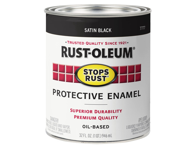 Stops Rust Brush On Protective Enamel Paint, Satin Black Rust and Corrosion Resistant, Indoor and Outdoor Durability, Beautiful Finish on Metal,...