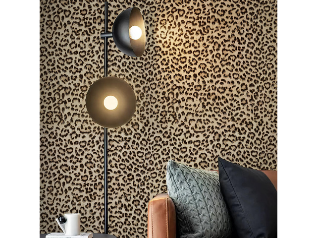 Leopard Print Peel and Stick Wallpaper, Waterproof Removable Self Adhesive Textured Wall Paper, Yellow Unique Funky Cheetah Contact Paper for...