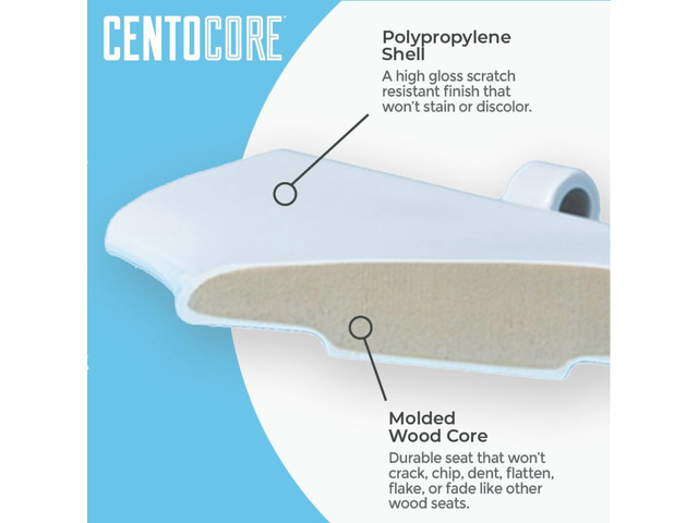Heavy-Duty Elongated Toilet Seat, Wood Core/Plastic Finish, Bone Wood Core with Scratch-Resistant Plastic Finish, Won't Crack or Fade, Made in the...