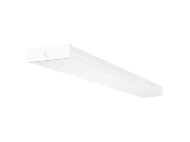 4FT 5.7' W LED Wraparound Light with 40W 4400LM 4000K, Hardwired 4 Foot LED Wrap Light Fixture [2-Lamp 32W Fluorescent Equiv.] Flush Mount Office...