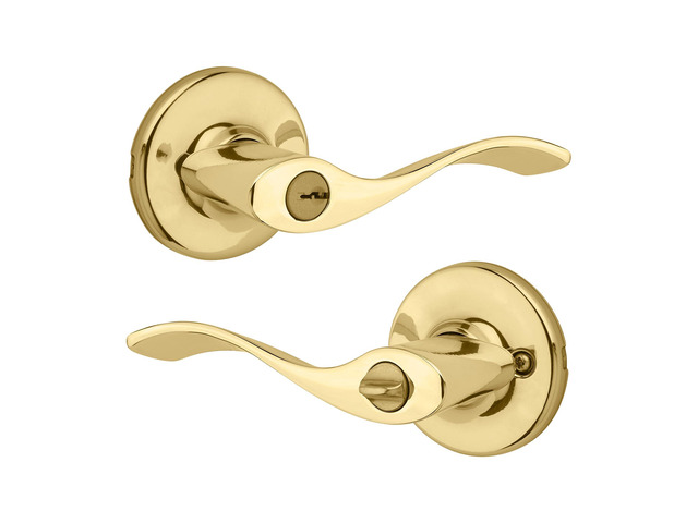 Balboa Entry Door Handle with Lock and Key, Secure Keyed Reversible Lever Exterior, for Front Entrance and Bedrooms, Polished Brass, Pick Resistant...