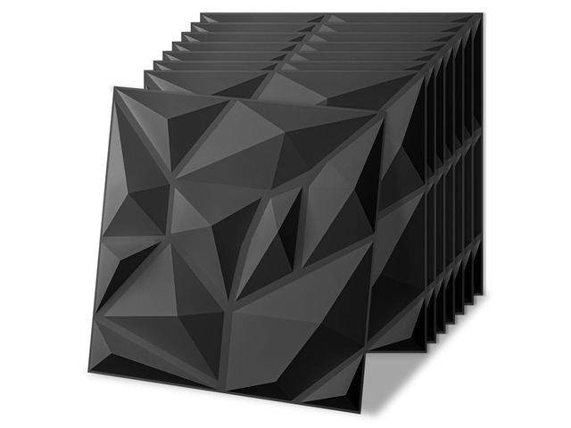 20 Pack Decorative 3D Wall Panels for Interior Wall Decor Living Room, 11.8'x11.8' Black Wall Art PVC Panels for Bedroom TV Background Gaming Room...