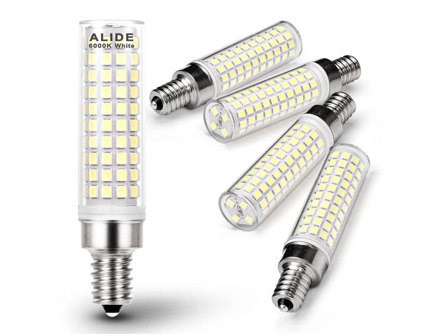 E12 C7 10W 6000K LED Candelabra Bulbs 100w Equivalent, 5Pack E12 T6 Led Candle Light Bulbs for Ceiling Fan Pendant Chandelier Lighting Salt...
