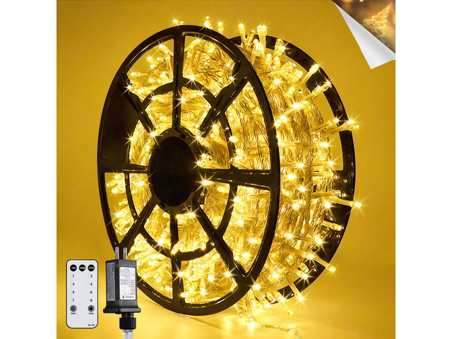 168Ft 600 LED String Lights for Outside, Christmas Lights Outdoor Indoor Classroom Lights Plug in for Tree Bedroom Patio Wedding Party Holiday...