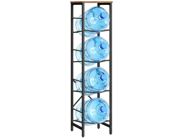 Water Jug Rack, Water Bottle Holder, 5 Gallon Water Jug Rack, 4-Tier Water Cooler Storage Rack, Water Dispenser Stand, for Kitchen, Living Room,...