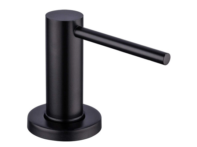 Matte Black Kitchen Sink Soap Dispenser Countertop Pump Hand Lotion Built in Bottle Upgrade Stainless Steel Screw