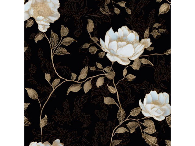 Vintage Dark Black Golden Floral Wallpaper Peel and Stick 17.5'x393' Self Adhesive/Removable/Waterproof/Thick Vinyl Contact Paper for Bathroom...