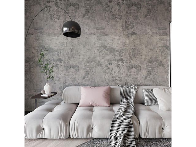 Concrete Wallpaper Peel and Stick Grey Cement Contact Paper Industrial Style Self Adhesive Waterproof Removable Decorative Wall Covering Vinyl Film...