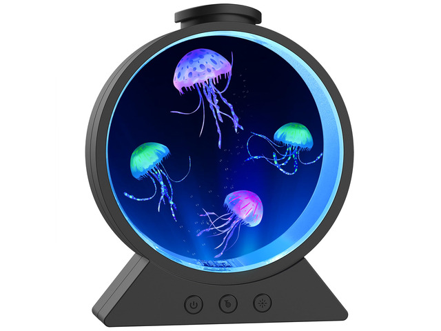 Jellyfish Lamp for Sleep Anxiety Calming Night Light for Bedroom(Black) Whisper-Quiet Sensory 7 Soft Color Modes Adjustable Water Flow 8H Auto-Off...