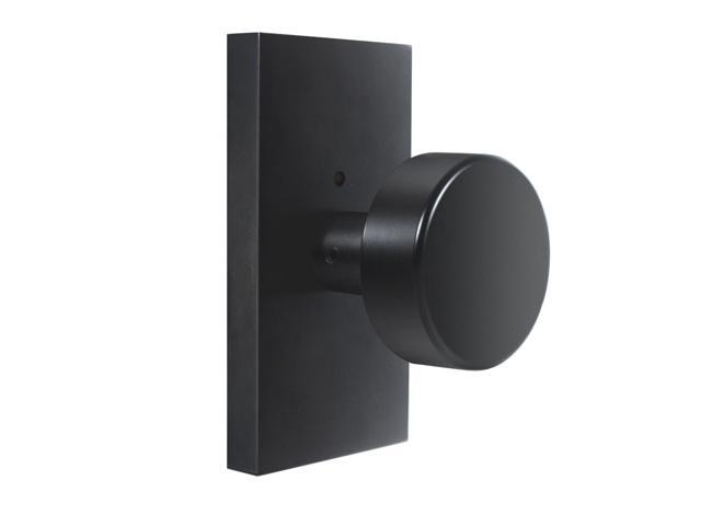 Black Door Knobs Matte Black Privacy Door Knobs Interior with Lock Modern Round Black Door Knobs Door Handles for Bedroom Bathroom, Rectangle...
