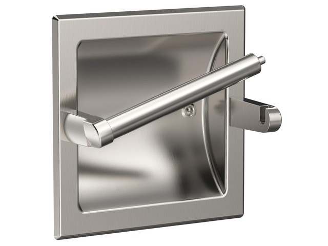 Recessed Toilet Paper Holder Wall Mount Brushed Nickel 304 Stainless Steel Post Pivoting Design Easy to Change Roll, in Wall Toilet Paper Holder...