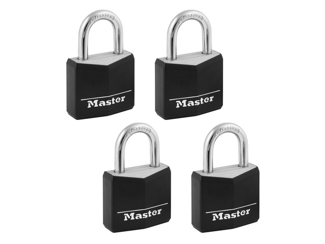 Outdoor Padlock Weather-Resistant Keyed Alike Lock 4-Pack 131Q Outdoor Key Lock, Weather Resistant Padlock with Cover for Lockers, Fences, Sheds,...